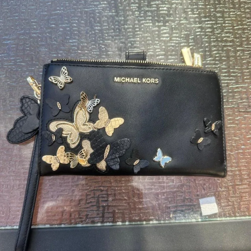 Michael Kors Butterfly Embellished Wallet - Black & Gold - Picture 7 of 7
